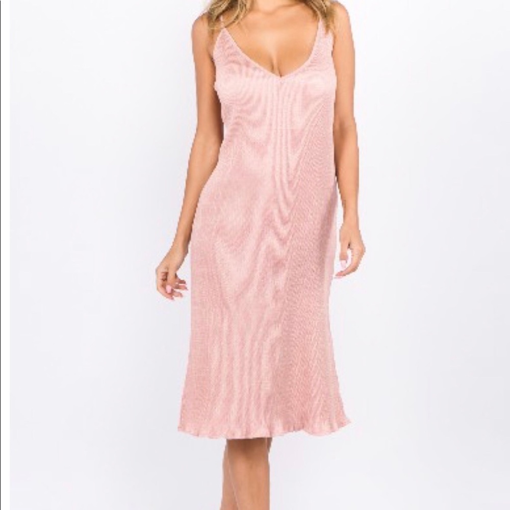 Bodre fabric mauve pink midi dress